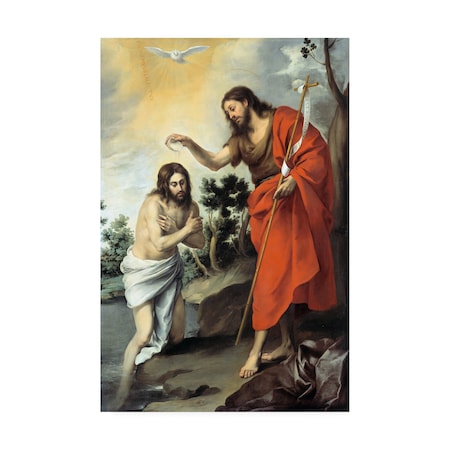 Murillo 'The Baptism Of Christ' Canvas Art,12x19